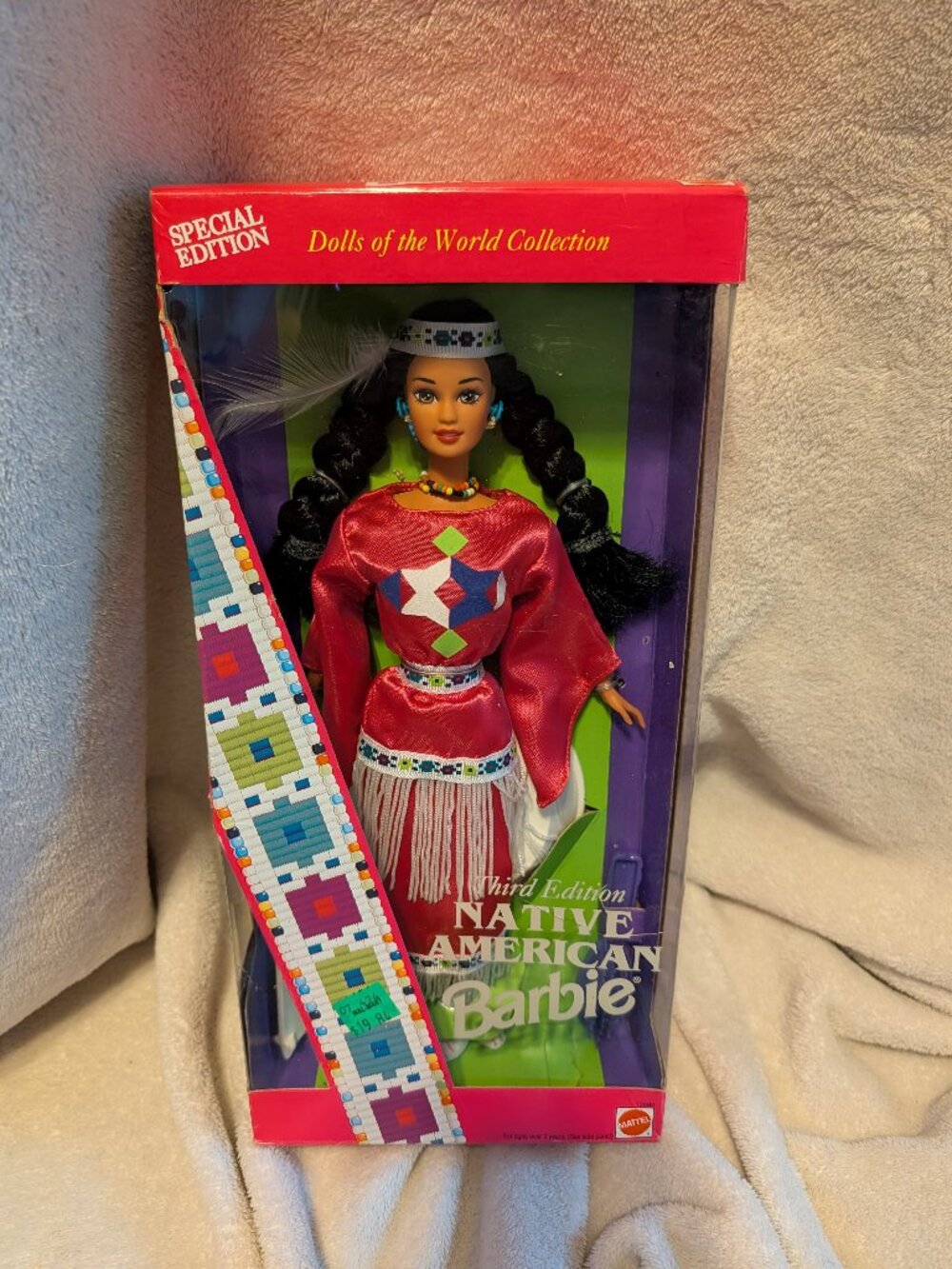 NIB 1994 Third Edition Dolls of the World Native American Barbie #12699